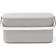   Brabantia Food Waste Caddy konyhai szemetes komposztálható élelmiszerhulladék gyűjtéséhez, 1,8L, ABS műanyag, r.m. acél fogantyú, középszürke - 230080