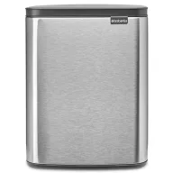   Brabantia Bo Waste Bin hulladékgyűjtő felnyitható, Soft-Close fedéllel, műanyag tartály, 12L - C méret, r.m. acél, selyem ujjlenyomatmentes - 230486