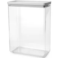   Brabantia tárolóedény 5,4L, egymásra rakható, légmentes záródás, szögletes, világosszürke, átlátszó műanyag tartály - 230684