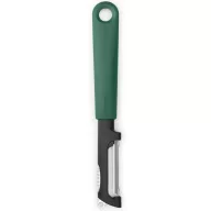   Brabantia Tasty+ Slice & Dice forgatható zöldségpucoló, citrushéj-kaparóval és szemkiszedővel a foltok kiszűrésére, bal- és jobbkezes használat, akasztóval, r.m. acél, műanyag, platinazöld - 230844