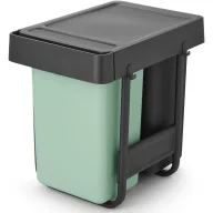   Brabantia Sort & Go Built in Bin beépített szemetes fix fedéllel, kihúzható, 2x15L - D méret, műanyag, sötétszürke és jáde zöld - 232503