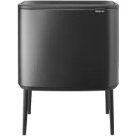   Brabantia Bo Touch Bin nyomófedeles szelektív hulladékgyűjtő, magasított, lábakon álló, műanyag tartály, 11+23L - X+J méret, acél, magabiztos szürke - 233548