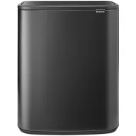   Brabantia Bo Touch Bin nyomófedeles hulladékgyűjtő XXL, padlón álló, műanyag tartály, 60L - M méret, acél, magabiztos szürke - 233623