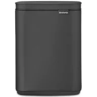   Brabantia Bo Waste Bin hulladékgyűjtő felnyitható, Soft-Close fedéllel, fali/álló, műanyag tartály, 4L - A méret, acél, határtalan szürke ásványi textúra - 233708