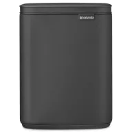   Brabantia Bo Waste Bin hulladékgyűjtő felnyitható, Soft-Close fedéllel, fali/álló, műanyag tartály, 7L - B méret, acél, határtalan szürke ásványi textúra - 233722