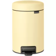   Brabantia NewIcon pedálos hulladékgyűjtő szagmentesen záródó Soft-Close fedél, műanyag tartály, 3L - V méret, acél, kellemes sárga - 233760