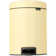   Brabantia NewIcon pedálos hulladékgyűjtő szagmentesen záródó Soft-Close fedél, műanyag tartály, 5L - W méret, acél, kellemes sárga - 233784