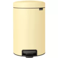   Brabantia NewIcon pedálos hulladékgyűjtő szagmentesen záródó Soft-Close fedél, műanyag tartály, 12L - X méret, acél, kellemes sárga - 233807