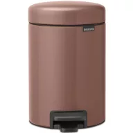   Brabantia NewIcon pedálos hulladékgyűjtő szagmentesen záródó Soft-Close fedél, műanyag tartály, 3L - V méret, acél, szaténrózsaszín taupe - 233968