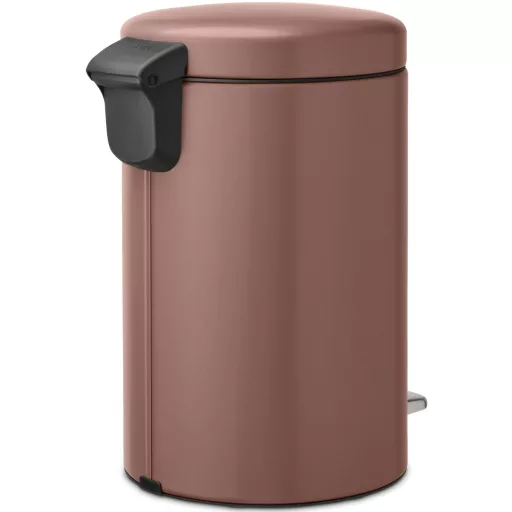Brabantia NewIcon pedálos hulladékgyűjtő szagmentesen záródó Soft-Close fedél, műanyag tartály, 12L - X méret, acél, szaténrózsaszín taupe - 234002