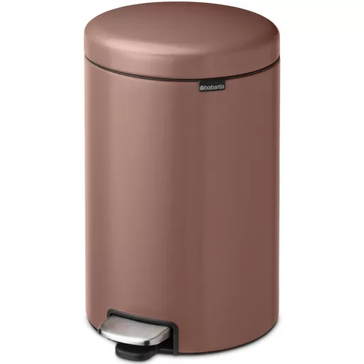 Brabantia NewIcon pedálos hulladékgyűjtő szagmentesen záródó Soft-Close fedél, műanyag tartály, 20L - Y méret, acél, szaténrózsaszín taupe - 234026