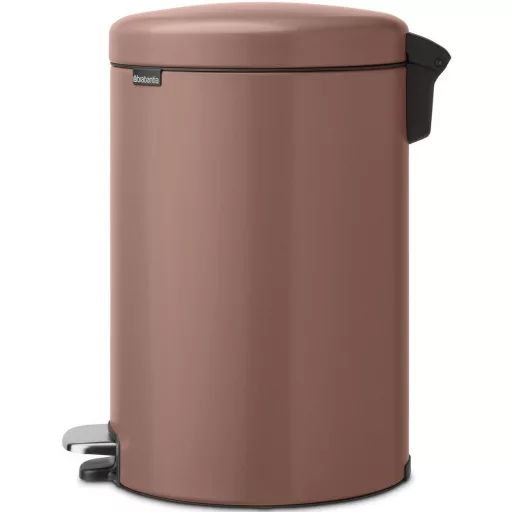 Brabantia NewIcon pedálos hulladékgyűjtő szagmentesen záródó Soft-Close fedél, műanyag tartály, 20L - Y méret, acél, szaténrózsaszín taupe - 234026
