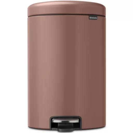 Brabantia NewIcon pedálos hulladékgyűjtő szagmentesen záródó Soft-Close fedél, műanyag tartály, 20L - Y méret, acél, szaténrózsaszín taupe - 234026