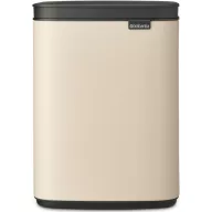   Brabantia Bo Waste Bin hulladékgyűjtő felnyitható, Soft-Close fedéllel, fali/álló, műanyag tartály, 4L - A méret, acél, világos bézs - 234088