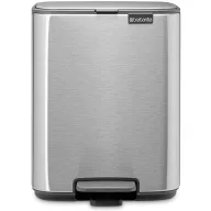   Brabantia Bo Pedal Bin pedálos hulladékgyűjtő szagmentesen záródó Soft-Close fedél, karcsú, négyzetes forma, műanyag tartály, 7L - B méret, r.m. acél, selyem matt ujjlenyomatmentes - 237942