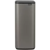   Brabantia Bo Touch Bin nyomófedeles hulladékgyűjtő, karcsú, négyzetes forma, műanyag tartály, 30L - O méret, acél, platinaszürke - 238260