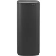   Brabantia Bo Touch Bin nyomófedeles hulladékgyűjtő, karcsú, négyzetes forma, műanyag tartály, 30L - O méret, acél, határtalan szürke ásványi textúra - 238284