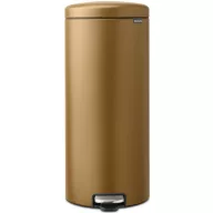   Brabantia NewIcon pedálos hulladékgyűjtő szagmentesen záródó Soft-Close fedél, műanyag tartály, 30L - G méret, acél, meleg tónusú sárgaréz - 238581