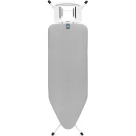   Brabantia Solid Steam Iron Rest vasalódeszka 1240x450mm - C méret, fix vasalótámasz, D=22mm fehér váz, metalizált szürke huzat - 238864