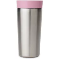   Brabantia Make & Take Insulated Flask duplafalú termoszbögre 360ml, hideg és meleg italok számára, szivárgásmentes, snap lid fedél, r.m. acél, rózsaszín-lila - 239168