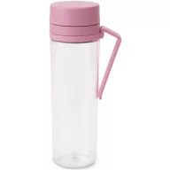   Brabantia Make & Take Water Bottle with Strainer vizespalack 500 ml, szűrőbetéttel gyümölcsök számára, fogantyúval, szivárgásmentes, műanyag, átlátszó/rózsaszín-lila - 241086