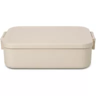   Brabantia Make & Take Lunch Box közepes méretű ételhordozó doboz, 1100 ml, bepattintós (clip-on) zárómechanizmus, BPA mentes műanyag, világos bézs - 241109