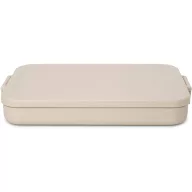   Brabantia Make & Take Flat Lunch Box lapos ételhordozó doboz, 1100 ml, bepattintós (clip-on) zárómechanizmus, BPA mentes műanyag, világos bézs - 241321