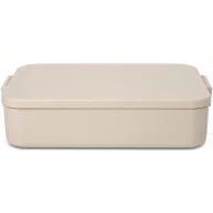   Brabantia Make & Take Lunch Box nagy méretű ételhordozó doboz, 2000ml, bepattintós (clip-on) zárómechanizmus, BPA mentes műanyag, világos bézs - 241345