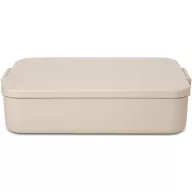   Brabantia Make & Take Lunch Box Bento nagy méretű ételhordozó doboz, 2000 ml, kivehető belső elválasztó rekeszek, bepattintós (clip-on) záródás, BPA mentes műanyag, világos bézs - 241369