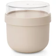   Brabantia Make & Take Breakfast Bowl reggeliző pohár, 500 ml, hő- és fagyálló, felső tárolórekesz (180ml), szivárgás- és légmentes záródás, BPA mentes műanyag, világos bézs - 241826