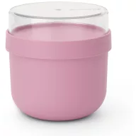   Brabantia Make & Take Breakfast Bowl reggeliző pohár, 500 ml, hő- és fagyálló, felső tárolórekesz (180ml), szivárgás- és légmentes záródás, BPA mentes műanyag, rózsaszín-lila - 241840