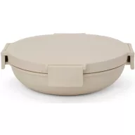   Brabantia Make & Take Lunch Bowl ételhordozó tál, 1000 ml, szivárgás- és légmentes záródás, bepattintós (clip-on) zárómechanizmus, lapos - kerek forma, BPA mentes műanyag, világos bézs - 241864