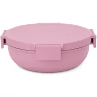   Brabantia Make & Take Salad Bowl salátástál, 1300 ml, szivárgás- és légmentes záródás, bepattintós (clip-on) zárómechanizmus, kerek forma, műanyag, rózsaszín-lila - 241901