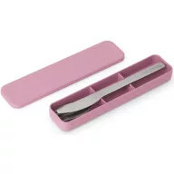   Brabantia Make & Take Cutlery Set komplett utazó evőeszköz készlet, 3db-os szett, r.m. acél, műanyag tok, BPA mentes, selyem matt/rózsaszín-lila - 241925