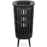   Brabantia Collect-It Laundry Basket Hi magasított szennyestartó kosár lábakon, levehető Quick-Drop fedővel, 55L, szellőző test, újrahasznosított műanyag, fekete - 244728