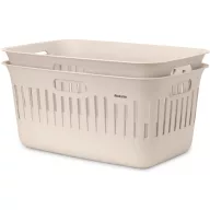   Brabantia Collect-It Laundry Basket 2db-os szennyeskosár szett, 2x40L, fogantyúkkal, szellőző nyílásokkal, újrahasznosított műanyag, világos bézs - 247781