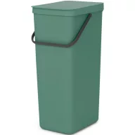   Brabantia Sort & Go konyhai szemetes felnyitható fedéllel, fogantyúval szelektív és komposzt gyűjtéséhez, 40L - L méret, platinazöld - 251023