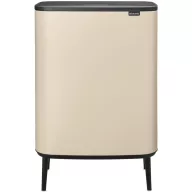   Brabantia Bo Touch Bin Hi szelektív hulladékgyűjtő Soft-Close fedéllel, magasított, lábakon álló, műanyag tartály, XXL, 2x30L - O méret, acél, világos bézs - 251580