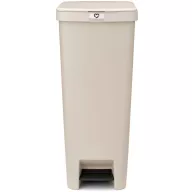   Brabantia StepUp pedálos kuka hulladéktípus jelölő ablakkal, lecsapódásgátló fedél, 40L - L méret, 91% újrahasznosított műanyag, világos bézs - 251849