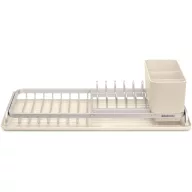   Brabantia SinkSide Compact Dish Drying Rack kompakt zárt peremű edényszárító állvány, evőeszköz tartóval, világos bézs, 200x463 mm - 252006