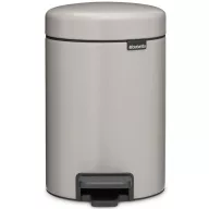   Brabantia NewIcon pedálos hulladékgyűjtő szagmentesen záródó Soft-Close fedél, műanyag tartály, 3L - V méret, acél, hamvasszürke - 252181