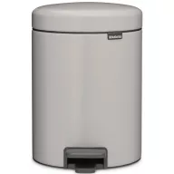  Brabantia NewIcon pedálos hulladékgyűjtő szagmentesen záródó Soft-Close fedél, műanyag tartály, 5L - W méret, acél, hamvasszürke - 252204