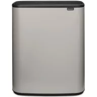   Brabantia Bo Touch Bin nyomófedeles hulladékgyűjtő XXL, padlón álló, műanyag tartály, 60L - M méret, acél, hamvasszürke - 255106