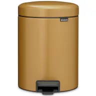   Brabantia NewIcon pedálos hulladékgyűjtő szagmentesen záródó Soft-Close fedél, műanyag tartály, 5L - W méret, acél, meleg tónusú arany - 255120