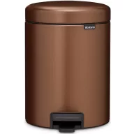   Brabantia NewIcon pedálos hulladékgyűjtő szagmentesen záródó Soft-Close fedél, műanyag tartály, 5L - W méret, acél, meleg tónusú bronz - 255229