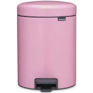   Brabantia NewIcon pedálos hulladékgyűjtő szagmentesen záródó Soft-Close fedél, műanyag tartály, 5L - W méret, acél, rózsaszín-lila - 255281