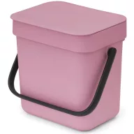   Brabantia Sort & Go konyhai szemetes felnyitható fedéllel, fogantyúval szelektív és komposzt gyűjtéséhez, 3L - A méret, rózsaszín-lila - 255427