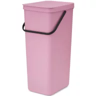   Brabantia Sort & Go konyhai szemetes felnyitható fedéllel, fogantyúval szelektív és komposzt gyűjtéséhez, 40L - L méret, rózsaszín-lila - 255526