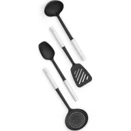   Brabantia Profile Cook & Serve konyhai eszköz szett, 4db-os, hőálló, műanyag, r.m. acél nyél, fekete, selyem matt - 260285