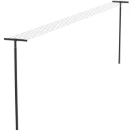   Brabantia HangOut Washing Lines kültéri oszlopos ruhaszárító kötél betonalap rögzítéssel, 50m, UV-álló szárítókötelek, alumínium, fekete - 262425